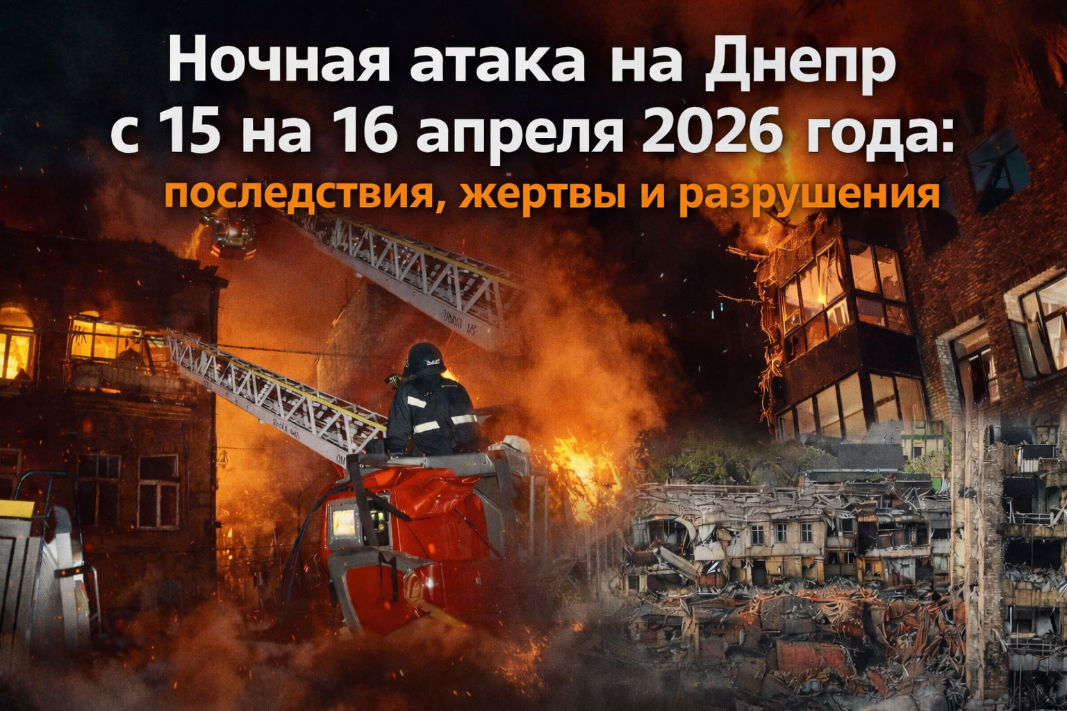 Ночная атака на Днепр с 15 на 16 апреля 2026: последствия, жертвы и разрушения Ночная атака на Днепр с 15 на 16 апреля 2026: последствия, жертвы и разрушения