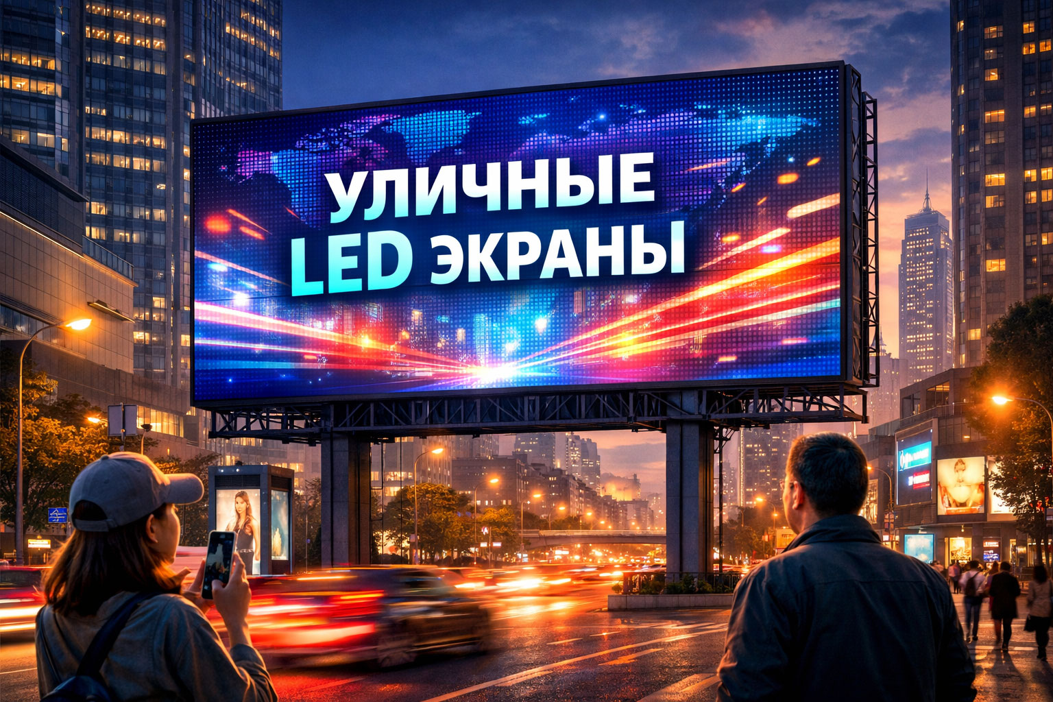 Городская сцена с LED-экраном Городская сцена с LED-экраном