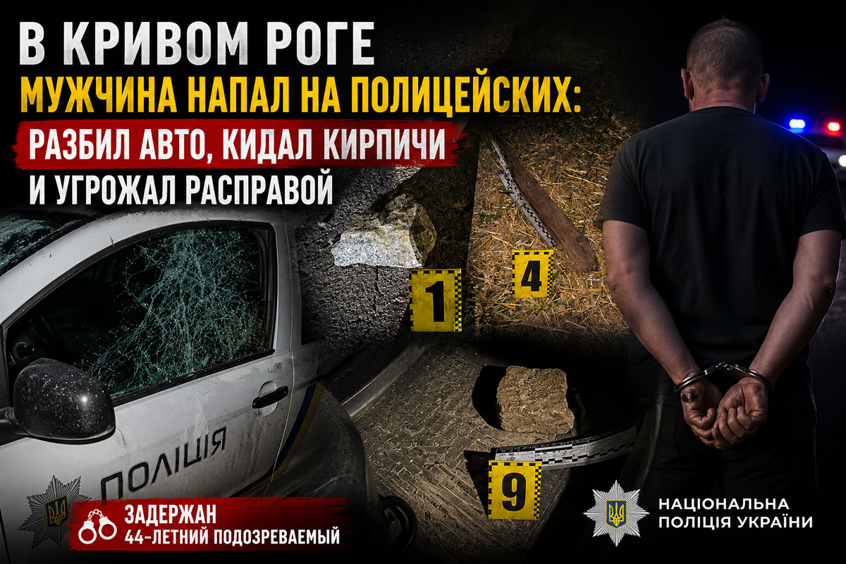 В Кривом Роге мужчина с палкой напал на полицейский автомобиль и угрожал правоохранителям: что известно о происшествии В Кривом Роге мужчина с палкой напал на полицейский автомобиль и угрожал правоохранителям: что известно о происшествии