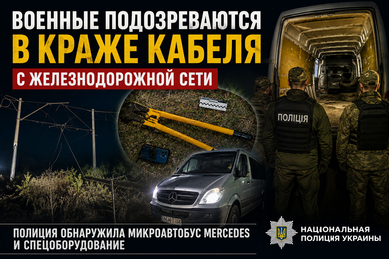 В Синельниковском районе военные подозреваются в краже медного кабеля с железнодорожной сети: полиция обнаружила микроавтобус и спецоборудование В Синельниковском районе военные подозреваются в краже медного кабеля с железнодорожной сети: полиция обнаружила микроавтобус и спецоборудование