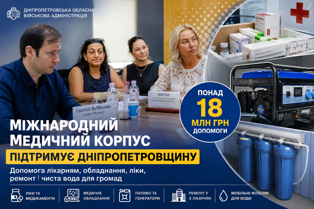 Международный медицинский корпус направил Днепропетровщине помощь на более чем 18 млн грн: что получат больницы перед зимой Международный медицинский корпус направил Днепропетровщине помощь на более чем 18 млн грн: что получат больницы перед зимой