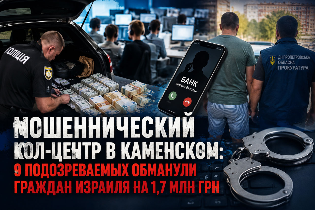 В Каменском разоблачили мошеннический кол-центр: девять человек подозреваются в обмане граждан Израиля В Каменском разоблачили мошеннический кол-центр: девять человек подозреваются в обмане граждан Израиля