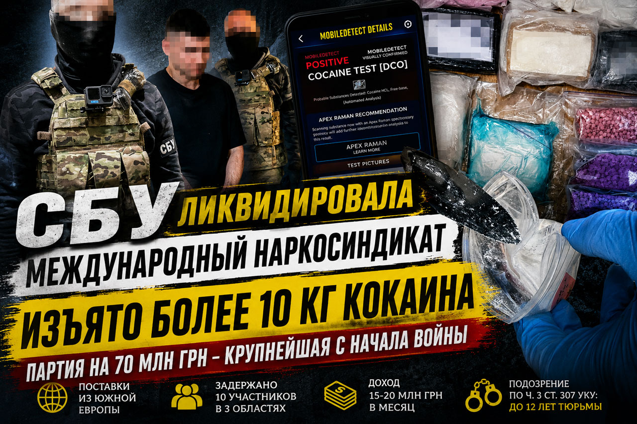 СБУ раскрыла международный наркосиндикат: изъята крупнейшая с начала войны партия кокаина стоимостью около 70 млн грн СБУ раскрыла международный наркосиндикат: изъята крупнейшая с начала войны партия кокаина стоимостью около 70 млн грн