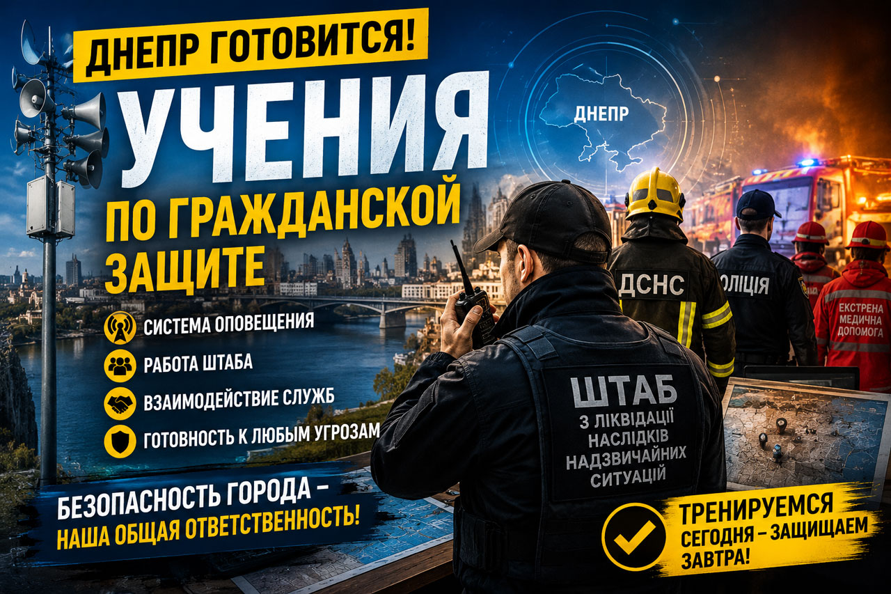 В Днепре готовятся к тактико-специальным учениям по гражданской защите: что будут отрабатывать службы и почему это важно для жителей В Днепре готовятся к тактико-специальным учениям по гражданской защите: что будут отрабатывать службы и почему это важно для жителей