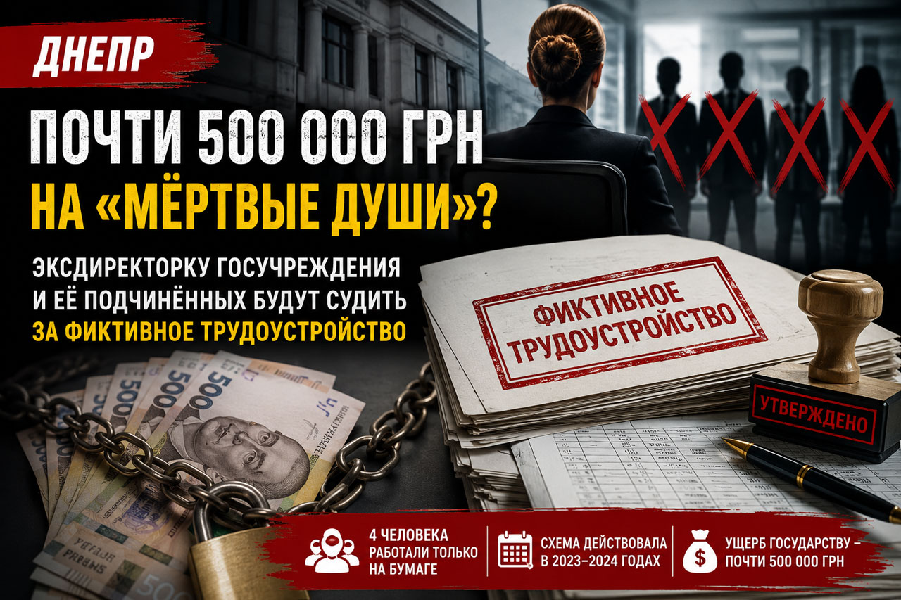 В Днепре эксдиректорку госучреждения и её подчинённых будут судить за фиктивное трудоустройство: ущерб составил почти 500 тысяч гривен В Днепре эксдиректорку госучреждения и её подчинённых будут судить за фиктивное трудоустройство: ущерб составил почти 500 тысяч гривен