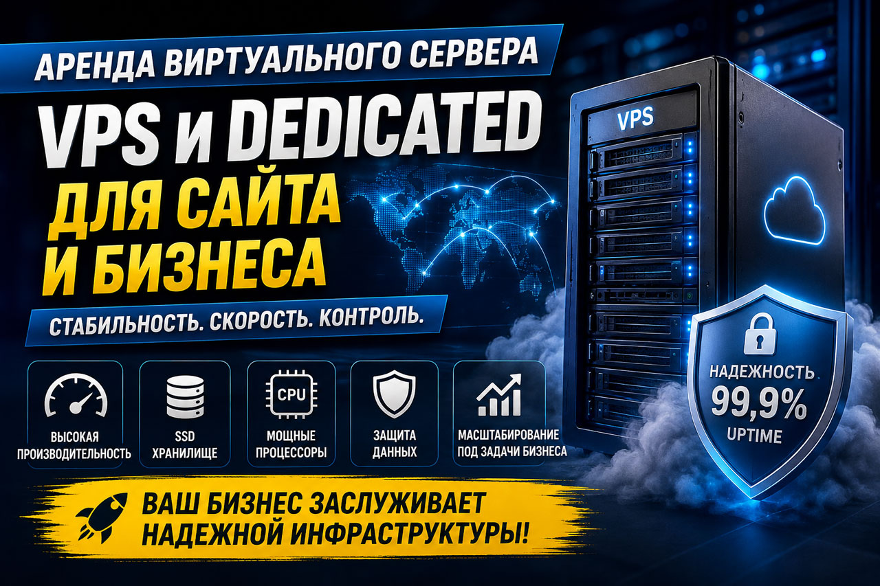 Аренда виртуального сервера: как выбрать VPS или Dedicated для сайта и бизнеса Аренда виртуального сервера: как выбрать VPS или Dedicated для сайта и бизнеса