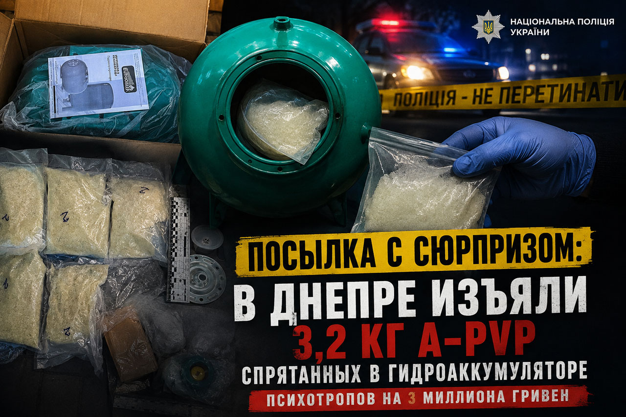 В Днепре изъяли партию психотропов почти на 3 миллиона гривен: 3,2 кг A-PVP пытались перевезти в гидроаккумуляторе В Днепре изъяли партию психотропов почти на 3 миллиона гривен: 3,2 кг A-PVP пытались перевезти в гидроаккумуляторе
