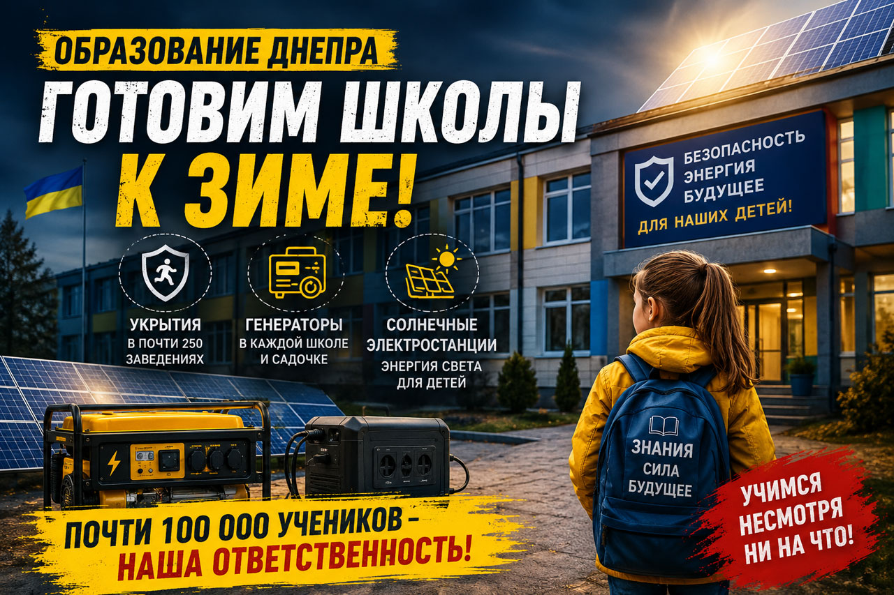 Образование Днепра готовят к зиме: почти 100 тысяч учеников, укрытия и альтернативная энергия Образование Днепра готовят к зиме: почти 100 тысяч учеников, укрытия и альтернативная энергия