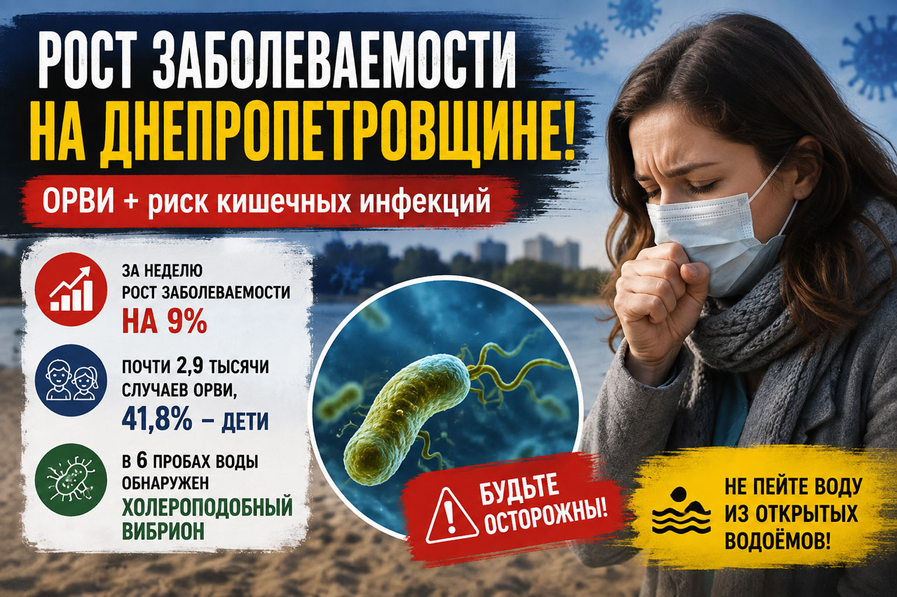 На Днепропетровщине выросла заболеваемость ОРВИ: почти 2,9 тысячи случаев за неделю, в воде обнаружен холероподобный вибрион На Днепропетровщине выросла заболеваемость ОРВИ: почти 2,9 тысячи случаев за неделю, в воде обнаружен холероподобный вибрион