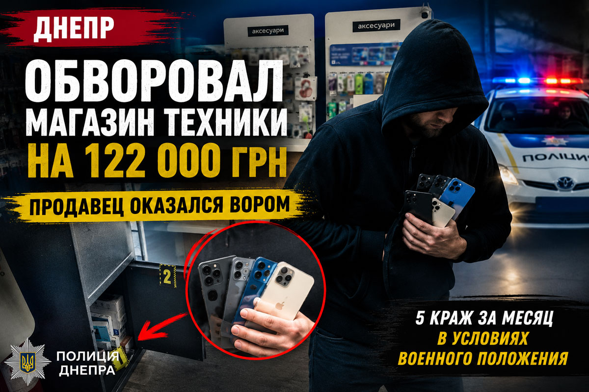 В Днепре продавца магазина техники подозревают в серии краж смартфонов на сумму более 122 тысяч гривен В Днепре продавца магазина техники подозревают в серии краж смартфонов на сумму более 122 тысяч гривен