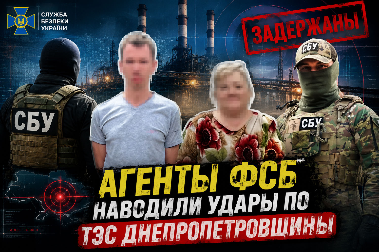 СБУ предотвратила новые удары по энергетике Днепропетровщины: задержаны агенты ФСБ, собиравшие данные о ТЭС и украинской ПВО СБУ предотвратила новые удары по энергетике Днепропетровщины: задержаны агенты ФСБ, собиравшие данные о ТЭС и украинской ПВО