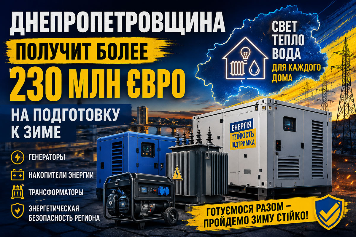 Днепропетровщина получит более 230 миллионов евро на усиление энергосистемы: как область готовится к зиме Днепропетровщина получит более 230 миллионов евро на усиление энергосистемы: как область готовится к зиме