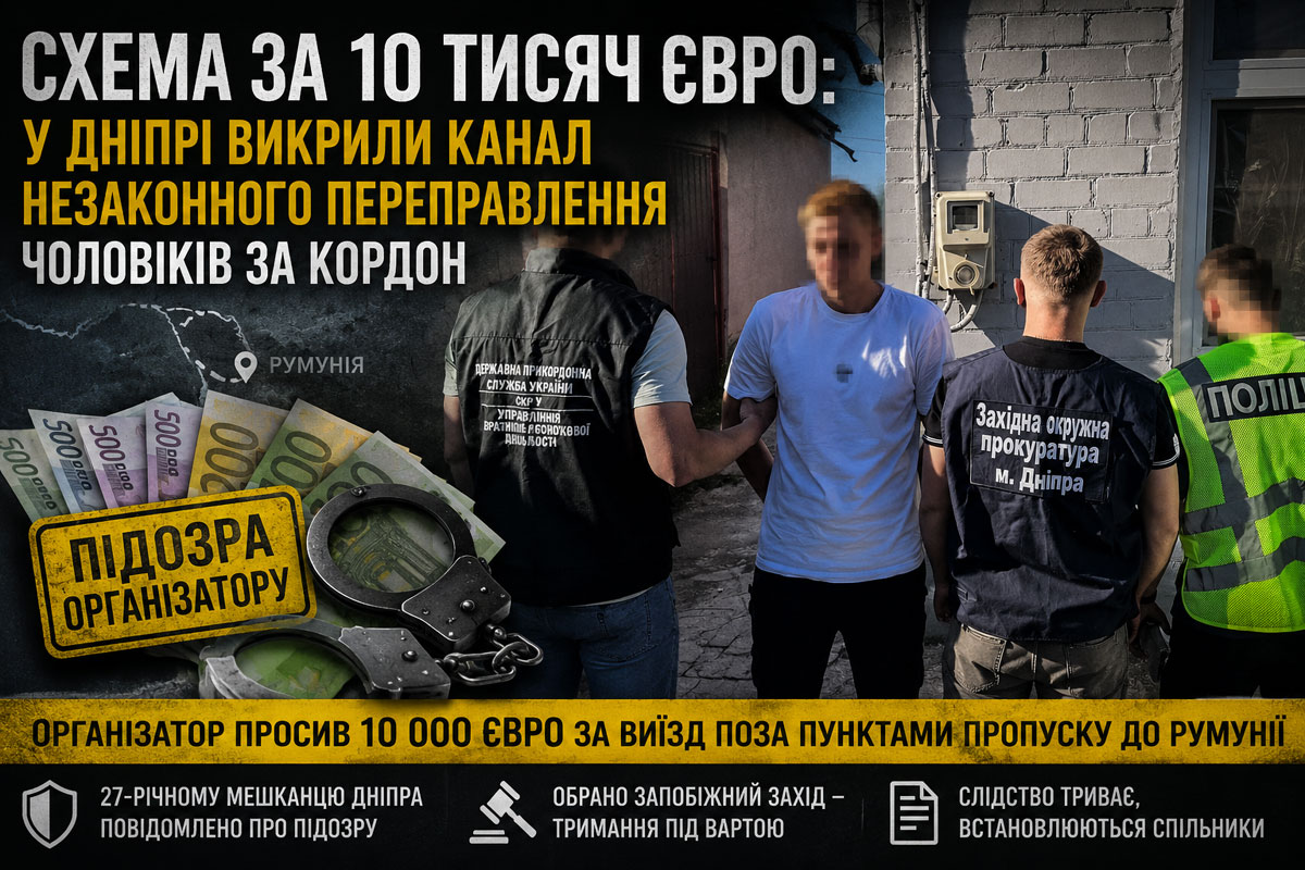В Днепре разоблачили схему незаконной переправки мужчин за границу: организатор просил 10 тысяч евро В Днепре разоблачили схему незаконной переправки мужчин за границу: организатор просил 10 тысяч евро