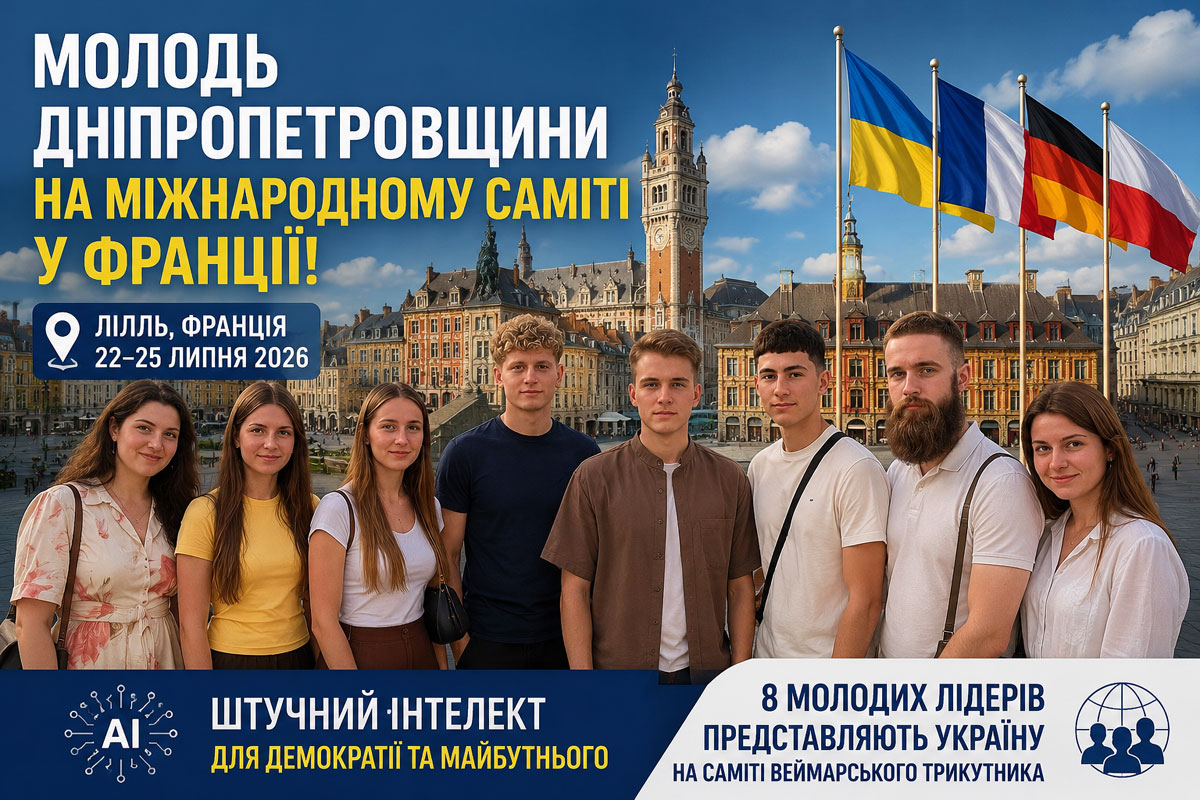Молодые лидеры Днепропетровщины представляют Украину на международном саммите во Франции: в центре внимания — искусственный интеллект и будущее демократии Молодые лидеры Днепропетровщины представляют Украину на международном саммите во Франции: в центре внимания — искусственный интеллект и будущее демократии