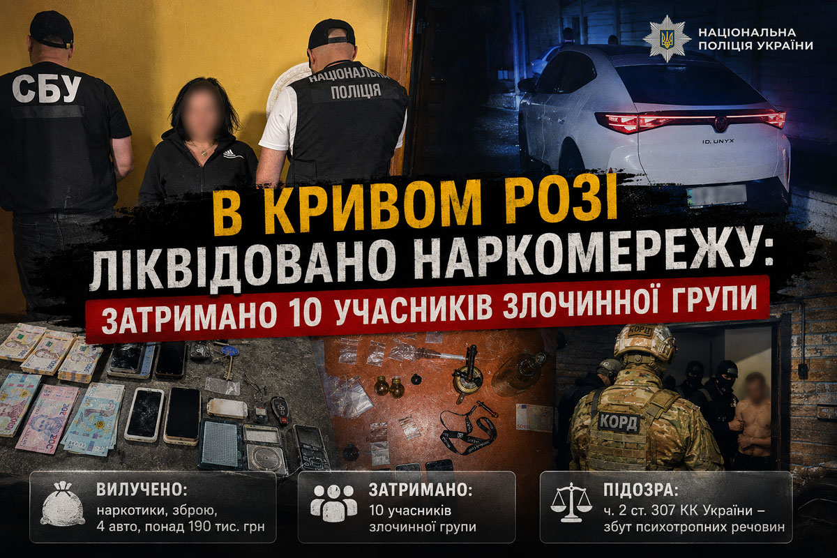 В Кривом Роге ликвидировали крупную сеть наркоторговли: задержаны 10 участников преступной группы В Кривом Роге ликвидировали крупную сеть наркоторговли: задержаны 10 участников преступной группы