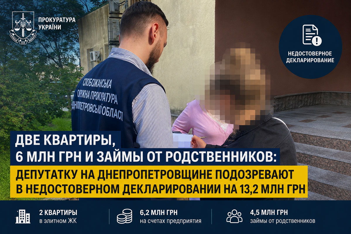 На Днепропетровщине депутатку заподозрили в сокрытии активов на более чем 13 миллионов гривен На Днепропетровщине депутатку заподозрили в сокрытии активов на более чем 13 миллионов гривен