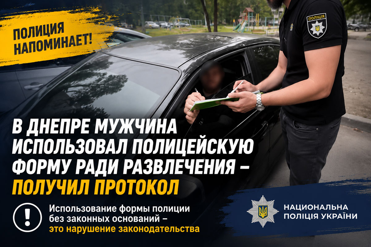 В Днепре мужчина выдавал себя за полицейского ради развлечения: чем это может обернуться В Днепре мужчина выдавал себя за полицейского ради развлечения: чем это может обернуться
