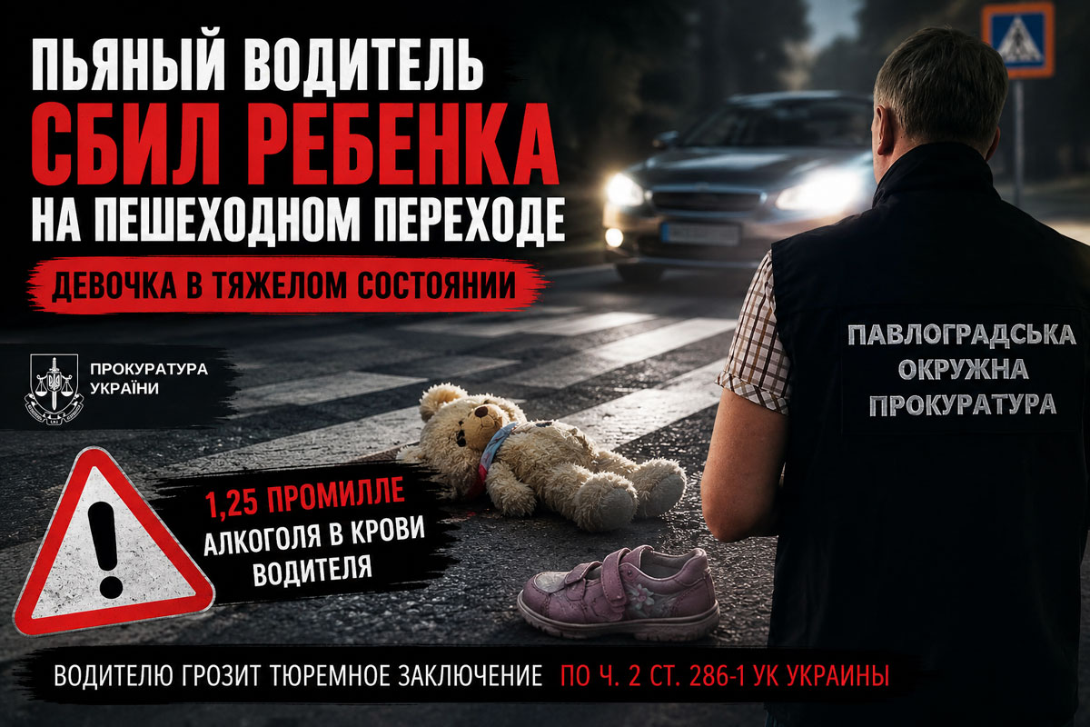 В Павлограде пьяный водитель сбил на «зебре» пятилетнюю девочку: ребенок находится в тяжелом состоянии В Павлограде пьяный водитель сбил на «зебре» пятилетнюю девочку: ребенок находится в тяжелом состоянии