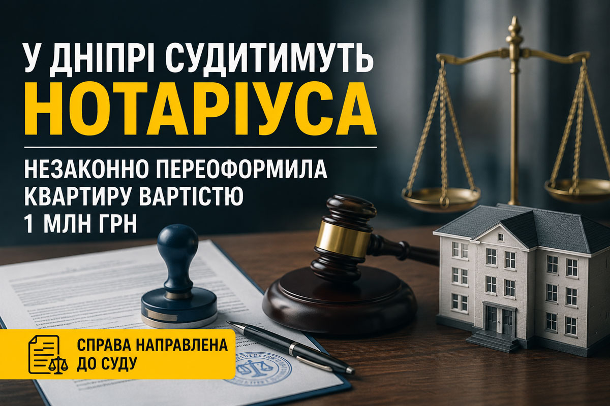 В Днепре будут судить нотариуса по делу о незаконном переоформлении квартиры стоимостью почти миллион гривен В Днепре будут судить нотариуса по делу о незаконном переоформлении квартиры стоимостью почти миллион гривен