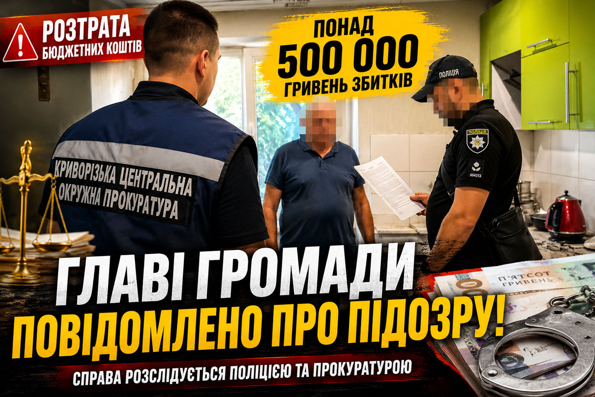 В Криворожском районе главе громады сообщили о подозрении в растрате более полумиллиона гривен бюджетных средств В Криворожском районе главе громады сообщили о подозрении в растрате более полумиллиона гривен бюджетных средств