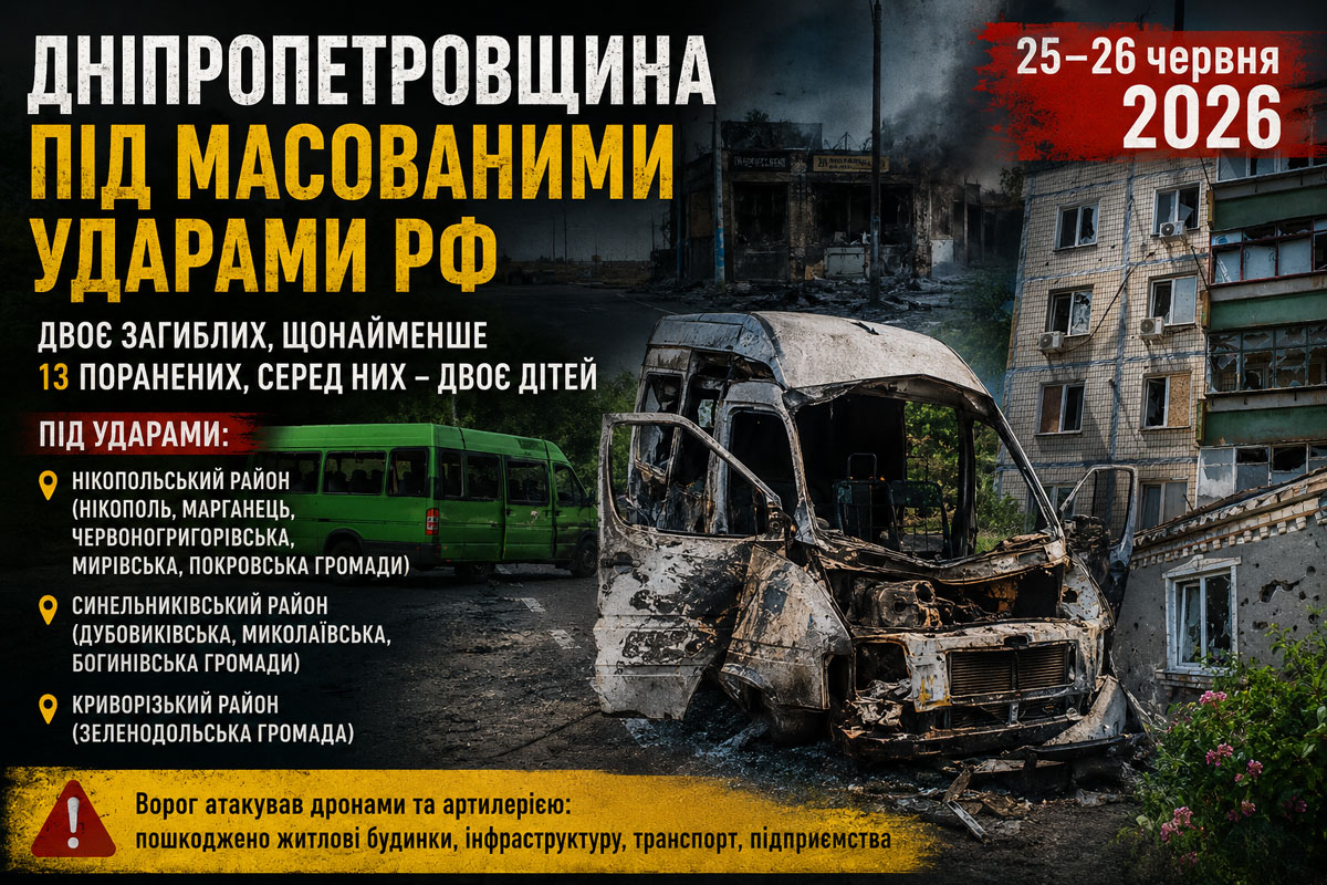Хронология обстрелов Днепропетровской области за 25–26 июня: десятки атак, погибшие, раненые дети и удары по гражданскому транспорту Хронология обстрелов Днепропетровской области за 25–26 июня: десятки атак, погибшие, раненые дети и удары по гражданскому транспорту