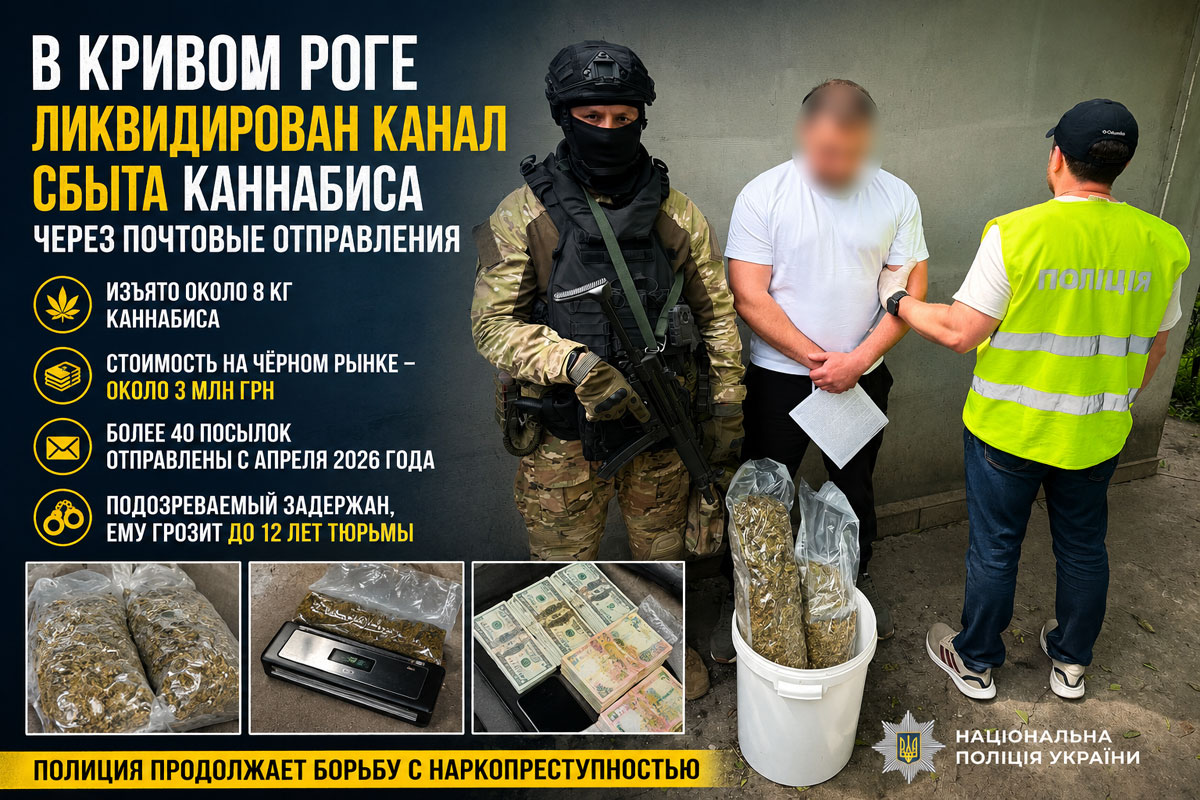 В Кривом Роге разоблачили масштабный канал сбыта каннабиса через почтовые отправления: изъято наркотиков на миллионы гривен В Кривом Роге разоблачили масштабный канал сбыта каннабиса через почтовые отправления: изъято наркотиков на миллионы гривен
