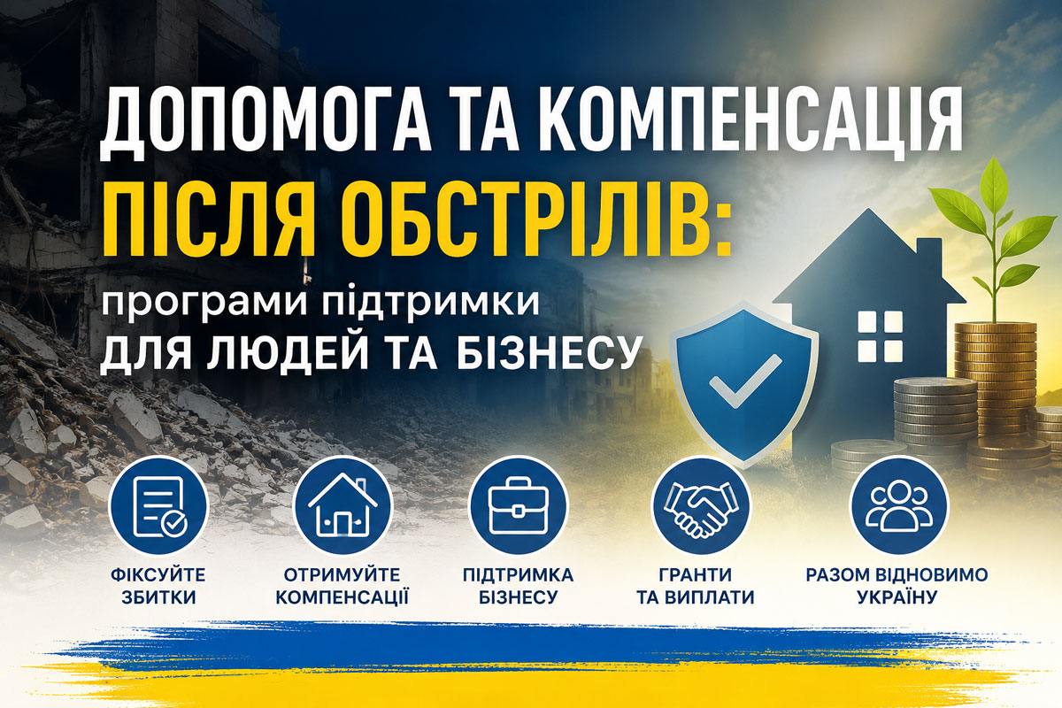 Как украинцам и бизнесу получить помощь после российских обстрелов: компенсации, гранты и поддержка в 2026 году Как украинцам и бизнесу получить помощь после российских обстрелов: компенсации, гранты и поддержка в 2026 году