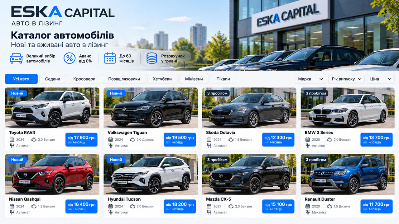 приклади автомобілів із каталогу ESKA Capital приклади автомобілів із каталогу ESKA Capital