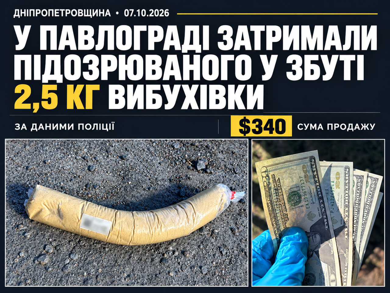 В Павлограде задержали мужчину по подозрению в продаже 2,5 кг взрывчатки В Павлограде задержали мужчину по подозрению в продаже 2,5 кг взрывчатки