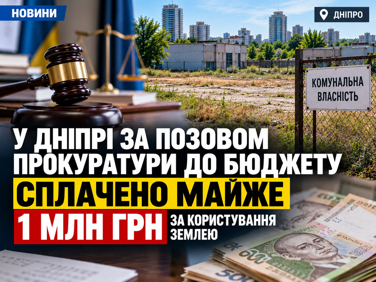 В Днепре предприятие выплатило почти 1 млн гривен за пользование коммунальной землёй В Днепре предприятие выплатило почти 1 млн гривен за пользование коммунальной землёй