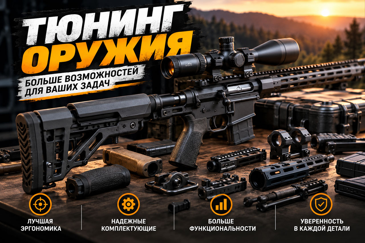 Тюнинг оружия: как выбрать комплектующие, повысить удобство эксплуатации и продлить срок службы Тюнинг оружия: как выбрать комплектующие, повысить удобство эксплуатации и продлить срок службы
