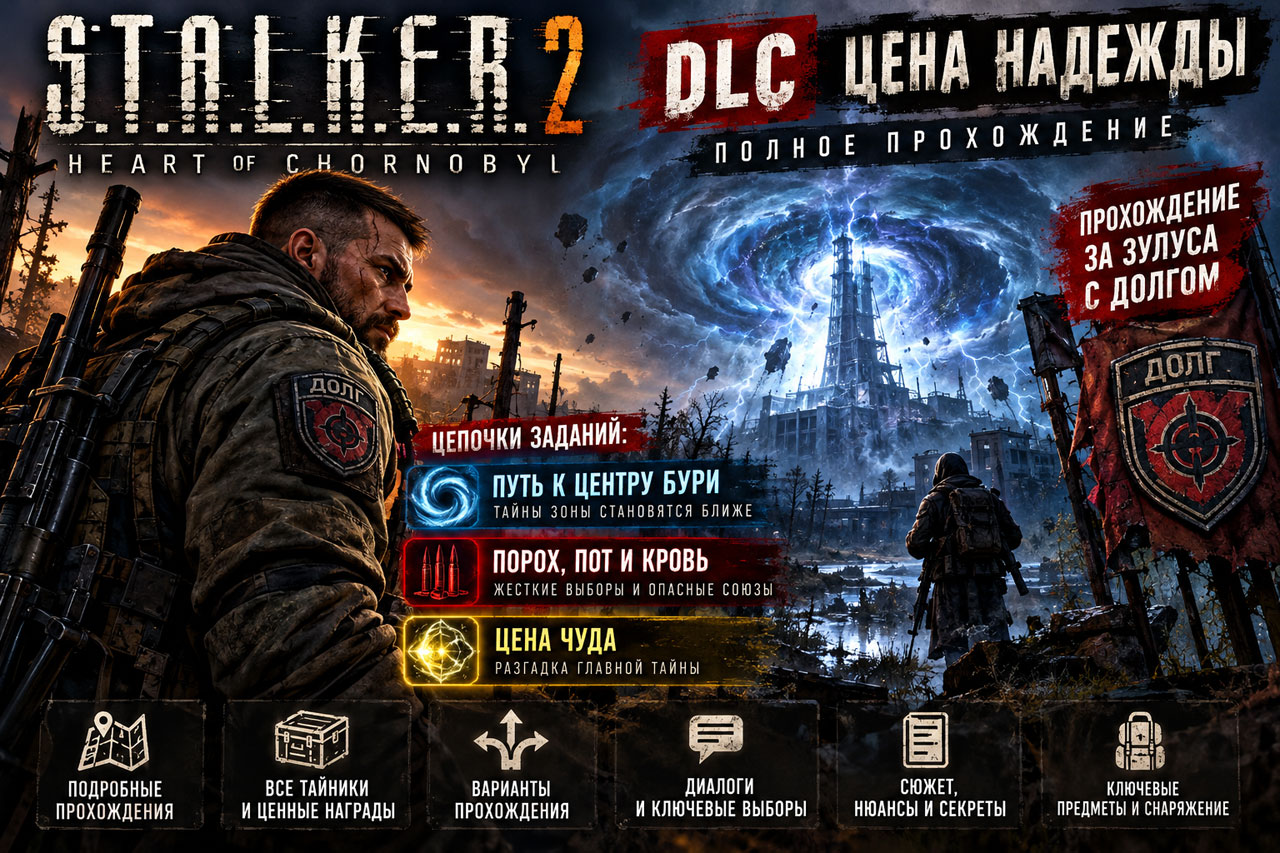 S.T.A.L.K.E.R. 2: «Цена надежды» — полное прохождение за «Долг»: «Путь к центру бури», «Порох, пот и кровь» и «Цена чуда» S.T.A.L.K.E.R. 2: «Цена надежды» — полное прохождение за «Долг»: «Путь к центру бури», «Порох, пот и кровь» и «Цена чуда»