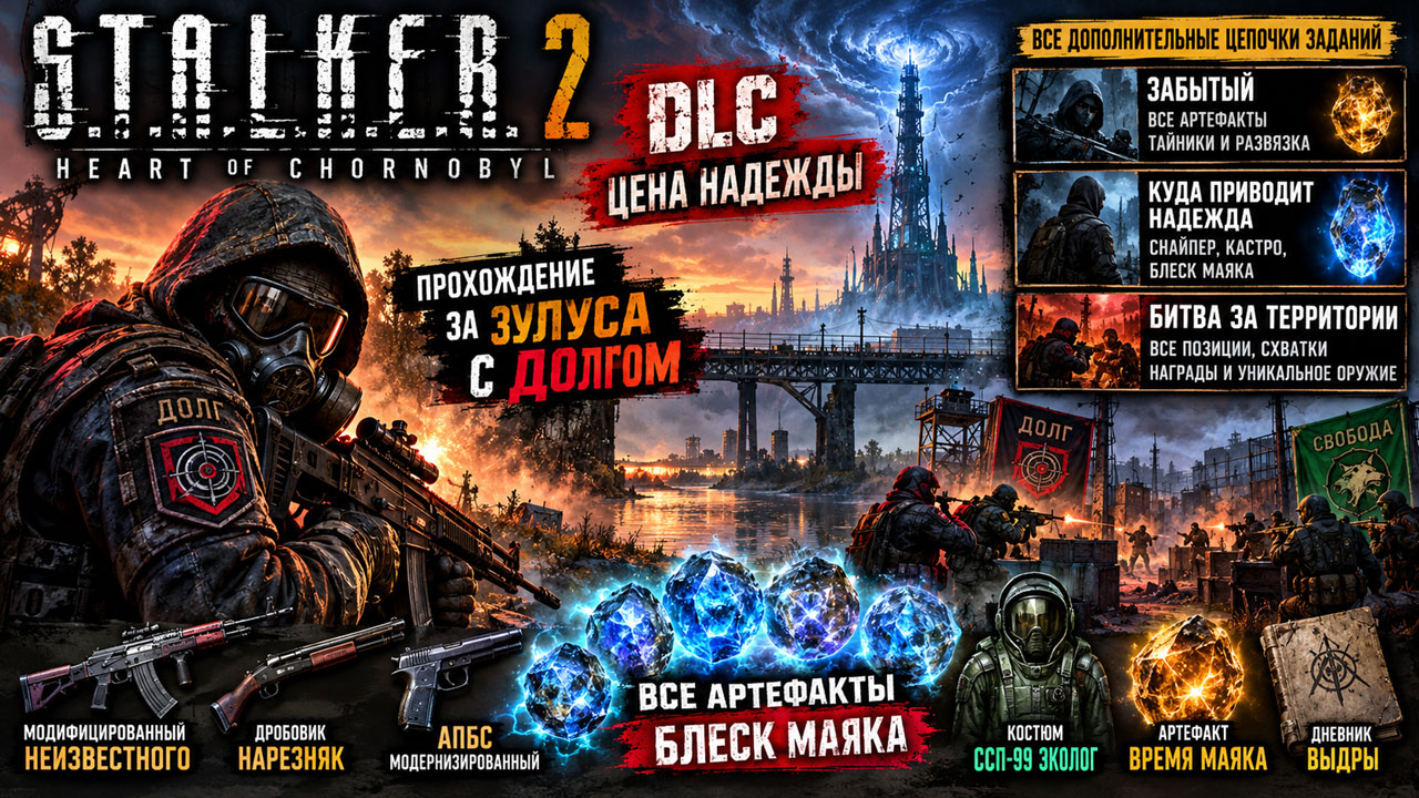 S.T.A.L.K.E.R. 2: «Цена надежды» — полное прохождение заданий «Забытый», «Куда приводит надежда» и «Битва за территории» за Зулуса S.T.A.L.K.E.R. 2: «Цена надежды» — полное прохождение заданий «Забытый», «Куда приводит надежда» и «Битва за территории» за Зулуса