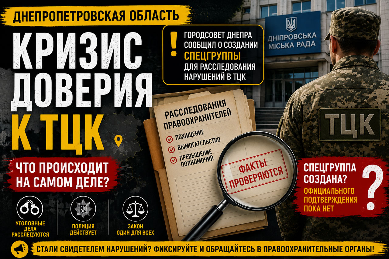 Кризис доверия к ТЦК: что происходит в Днепропетровской области и действительно ли создана спецгруппа для расследований Кризис доверия к ТЦК: что происходит в Днепропетровской области и действительно ли создана спецгруппа для расследований