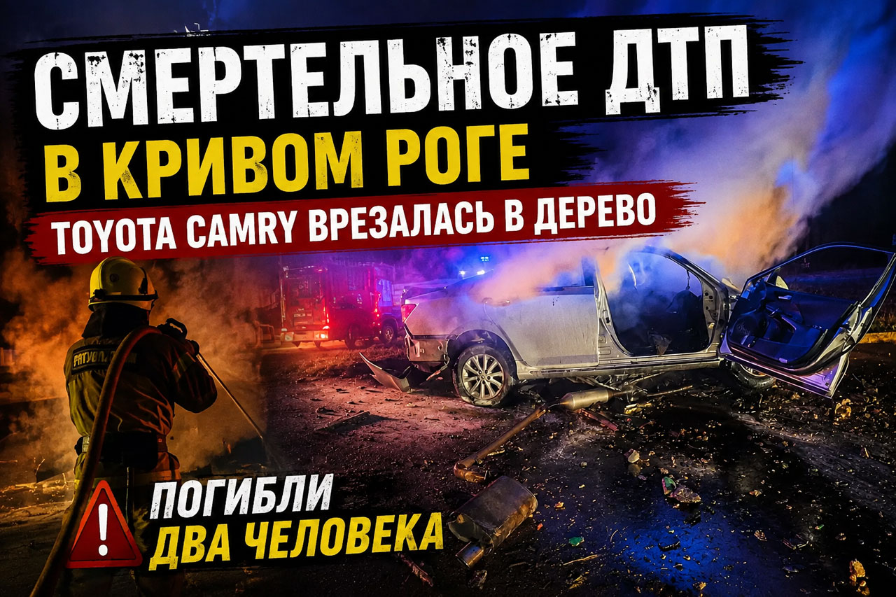 Смертельное ДТП в Кривом Роге: Toyota Camry врезалась в дерево, погибли два человека Смертельное ДТП в Кривом Роге: Toyota Camry врезалась в дерево, погибли два человека