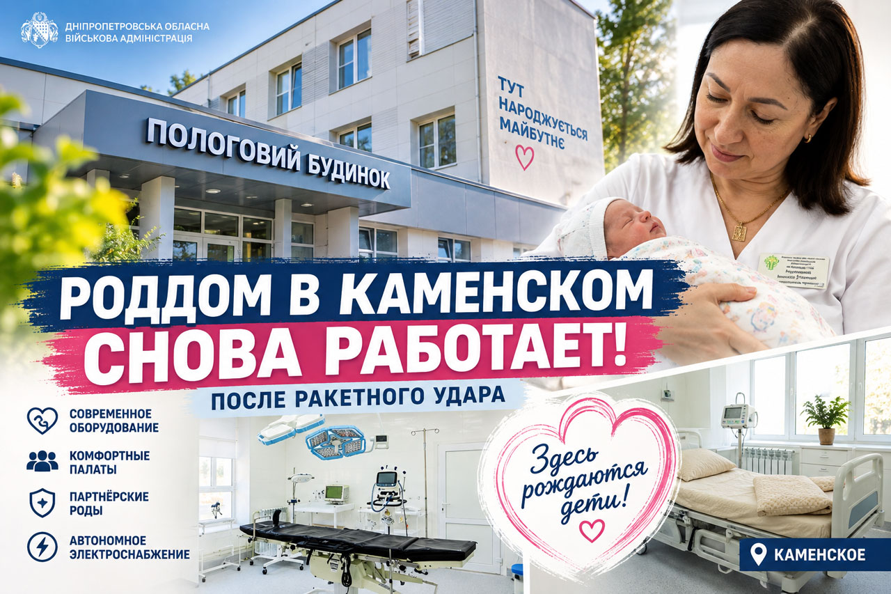 В Каменском открыли восстановленный после ракетного удара родильный дом: какие условия создали для матерей и детей В Каменском открыли восстановленный после ракетного удара родильный дом: какие условия создали для матерей и детей