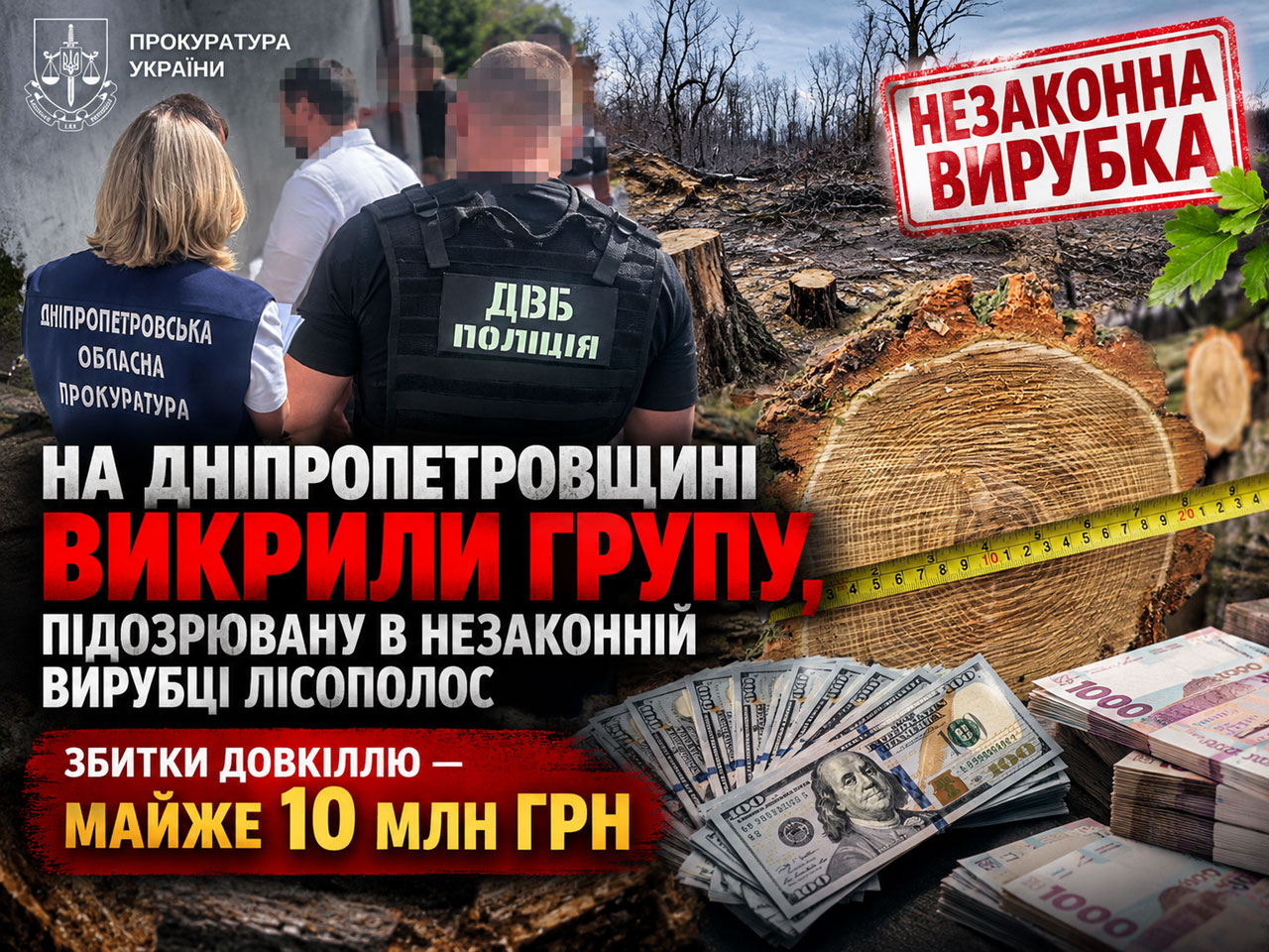 На Днепропетровщине разоблачили группу, подозреваемую в незаконной вырубке лесополос: ущерб природе оценили почти в 10 млн грн На Днепропетровщине разоблачили группу, подозреваемую в незаконной вырубке лесополос: ущерб природе оценили почти в 10 млн грн