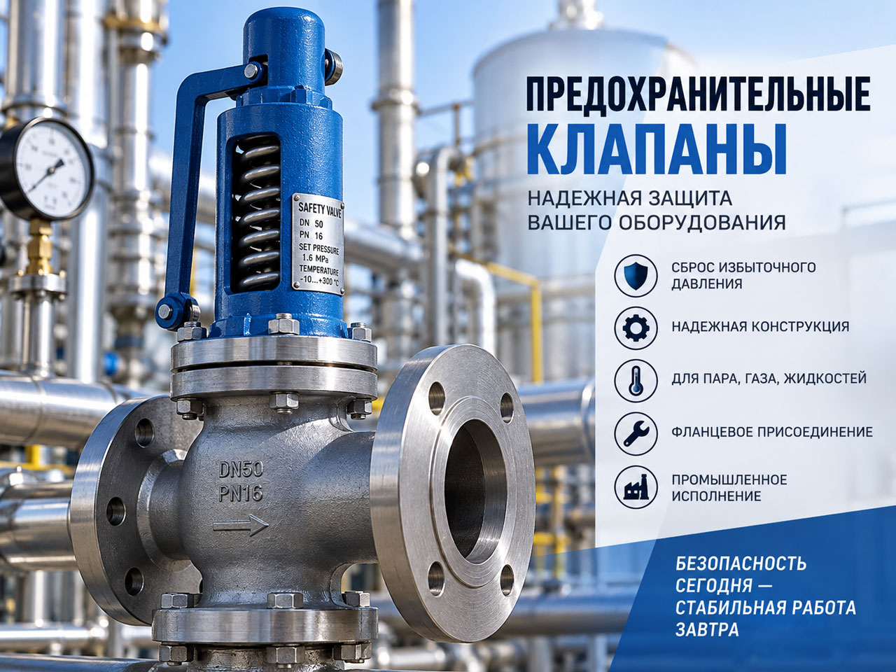 промышленный предохранительный клапан с фланцевым присоединением промышленный предохранительный клапан с фланцевым присоединением