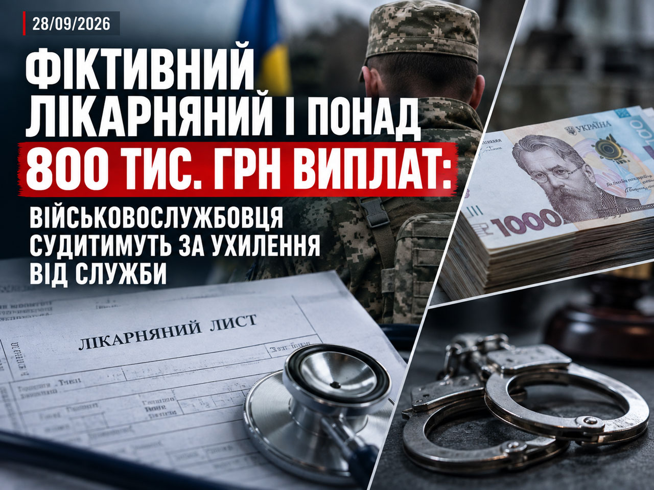 Военнослужащего будут судить за фиктивное лечение и получение более 800 тысяч гривен выплат Военнослужащего будут судить за фиктивное лечение и получение более 800 тысяч гривен выплат