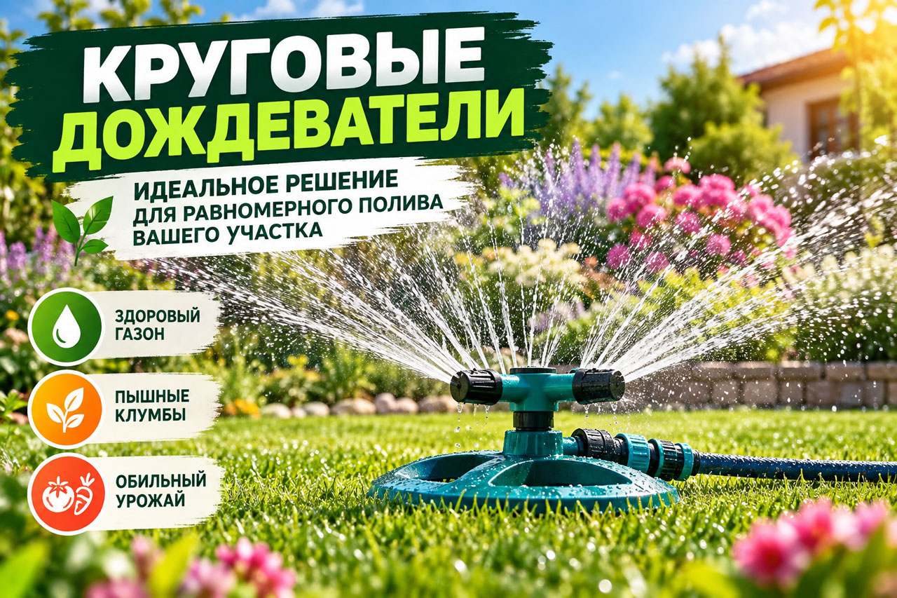 Круговые дождеватели для полива: как выбрать подходящую модель и правильно организовать орошение Круговые дождеватели для полива: как выбрать подходящую модель и правильно организовать орошение