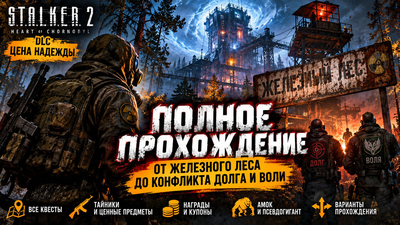 STALKER 2: «Цена надежды» — полное прохождение первой части DLC от Железного леса до конфликта Долга и Воли STALKER 2: «Цена надежды» — полное прохождение первой части DLC от Железного леса до конфликта Долга и Воли